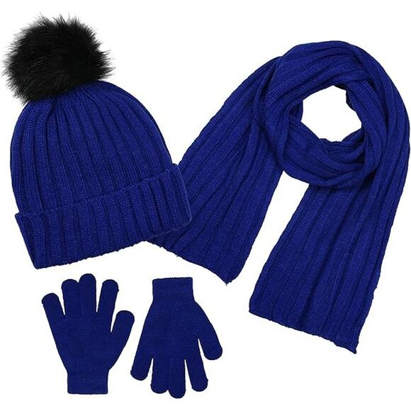 Boys 3 Item Polarwear Winter Kid-Set: Hat, scarf & Glove (Style: Blue1298) - Picture 1 of 5